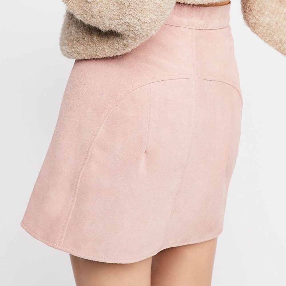 Host pick! Free People Suede blush skirt M - Picture 2 of 8